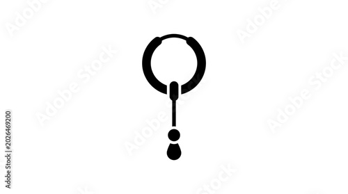 Bild auf Leinwand Minimalist black earring illustration on white background