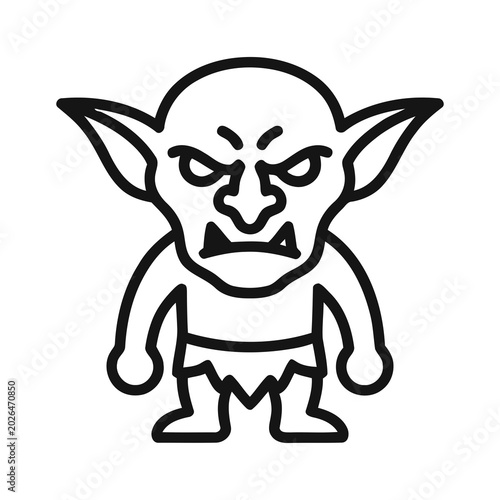 Canvas Print Outline Cartoon Goblin Character Illustration Icon Symbol
