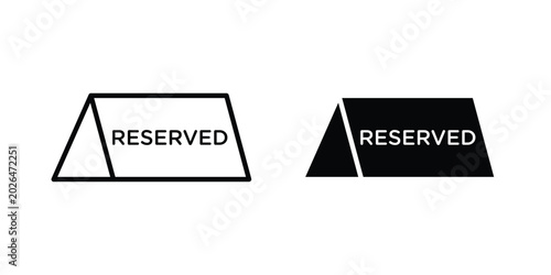 Foto Reservation table icon - web black vector design.