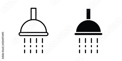 Photos Shower down icon - web black vector design.