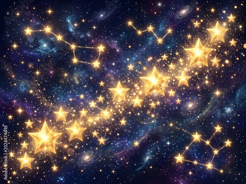 Glowing_Gold_Stars_Digital_Art 1