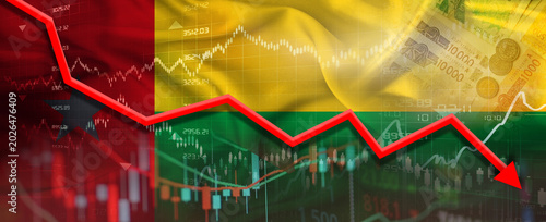 Konstfotografi Bissau Guinean financial crisis on economic graph