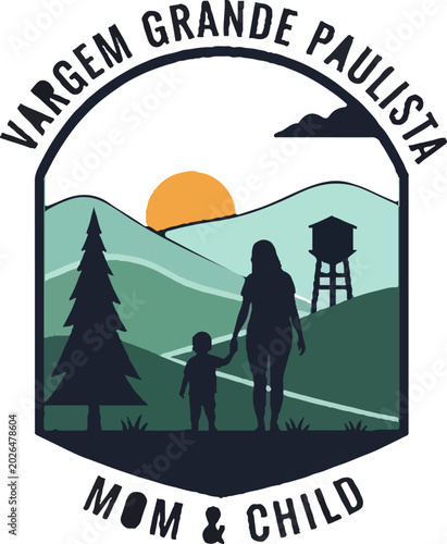 Vargem Paulista mountain landscape retro travel poster