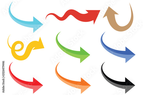 Cuadro en lienzo Loing arrow colourful icon set