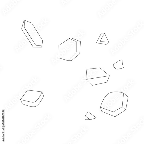 Rock salt crystal line icon vector illustration