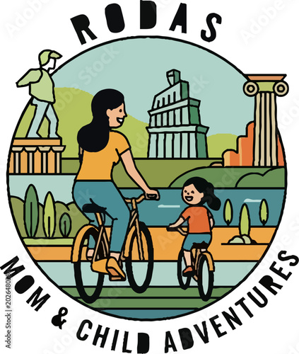 Historic Landmarks and Figures in Stylized Graphic Design
