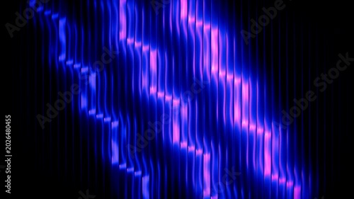 Seamless loop of glowing blue abstract lines light