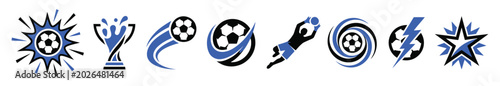 Foto Soccer sport icons with motivational words And, FIFA World Cup 2026, World Cup 2026, World Cup, World Cup Icon Set, Football Icon set, Football Element, Football Vector Icon Set