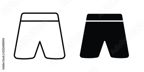 Photos Beach shorts icon line, outline and flat vector elements