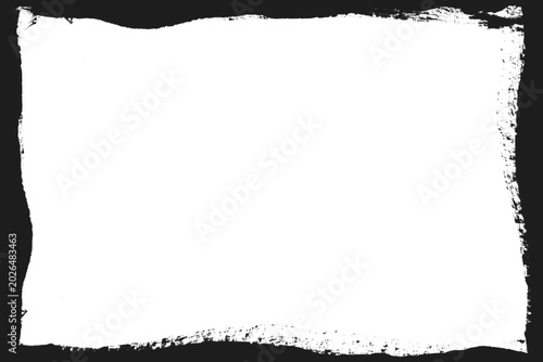 Bild auf Leinwand Hand Drawn Ink Rectangle Frame PNG Transparent Grunge Brush Effect