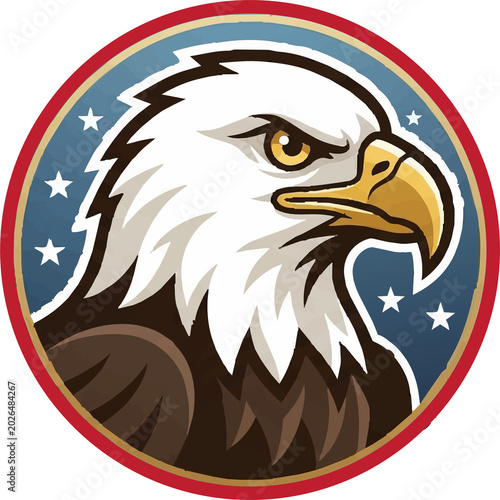 american bald eagle with american flag independen day