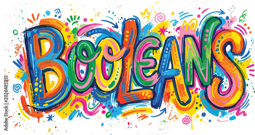 Photos Vibrant colorful booleans concept art