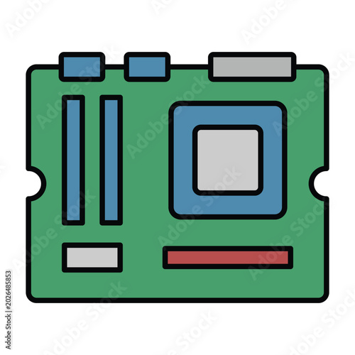 Motherboard Icon Design Template Simple
