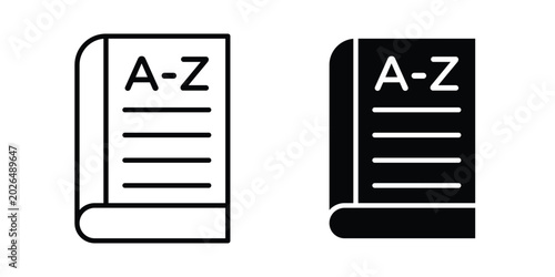 Foto Dictionaries icon line, outline and flat vector elements