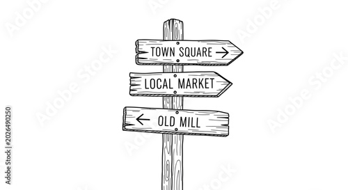 Photos Blank Wooden Directional Signpost in Nature Background