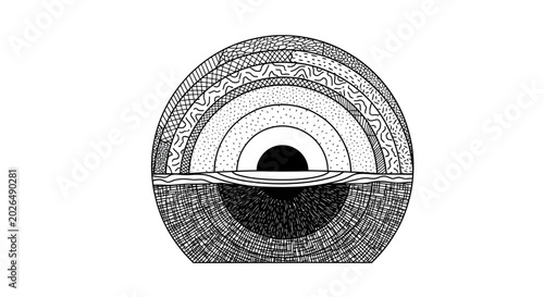 Fotografi Geological Stratigraphy Diagram Showing Rock Layers and Soil Composition