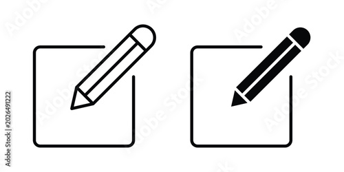 Fotografie Edit icon line, outline and flat vector elements