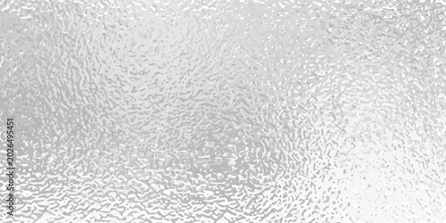 Silver foil background with grainy texture. Frost glass, chrome rough metal, effect foil paper, glitter glossy surface. Gray hologram gradient noise bg. Vector realistic illustration