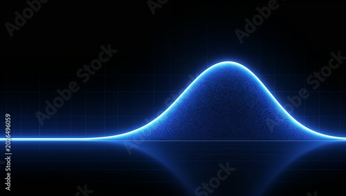 Digital Data Wave Illustration with Glowing Blue Light Effect and Technology Theme
