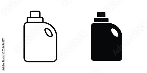 Fotografia laundry detergent bottle icon line, outline and flat vector elements
