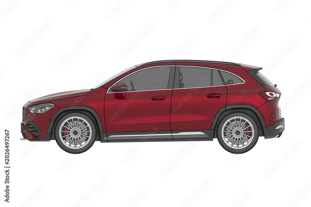 Obraz premium car isolated on white background, 3d illustration, cg render