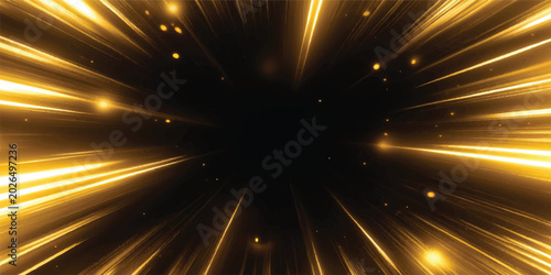 Golden streaking lights with particles light speed abstract background streak background motion explosion effect energy burst abstract design particle effect glowing