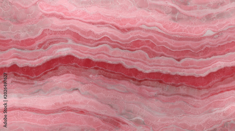 Fototapeta premium Rhodochrosite texture background, striped pink and red mineral surface