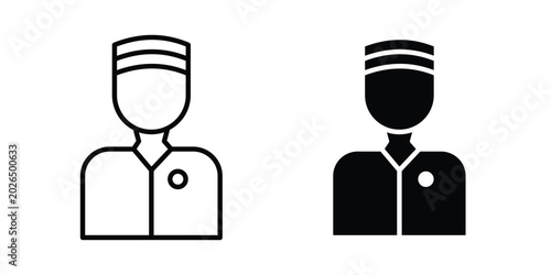Fotografie Porter icon line, outline and flat vector elements