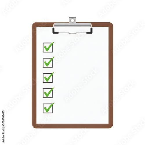 Clipboard with checked boxes
