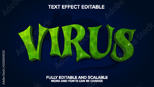 hantavirus 3d text effect editable