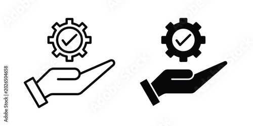 Service offer icon line, outline and flat vector elements