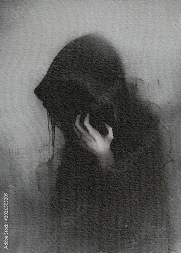 Woman in Shadow, gothic vibe