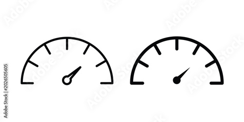 Canvas-taulu Speedometer icon line, outline and flat vector elements