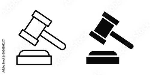 Photos Auction icon liner logo vector