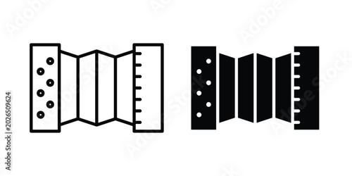 Photos Bandoneon instruments icon liner logo vector