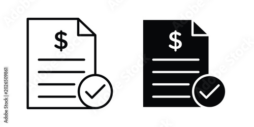 Foto Bill paid icon liner logo vector