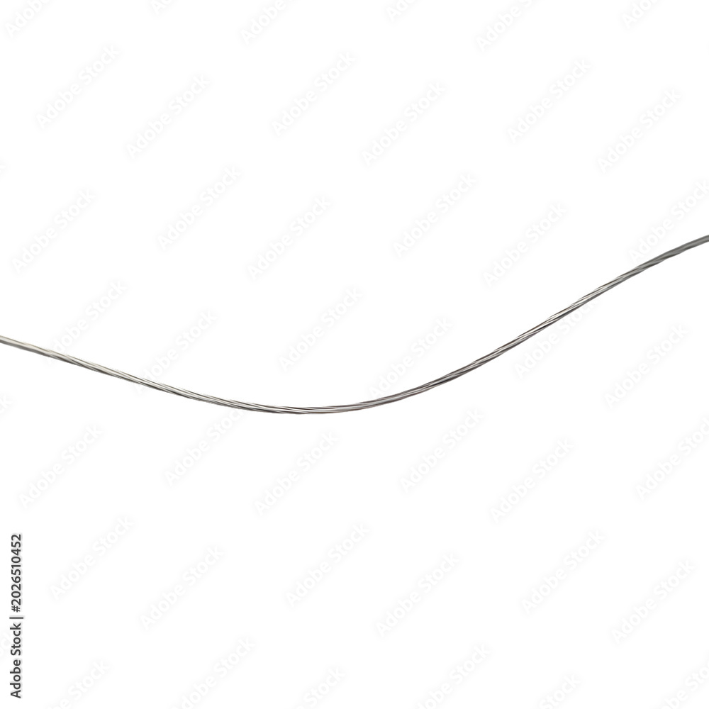 Fototapeta premium Single thin wire isolated on transparent background.