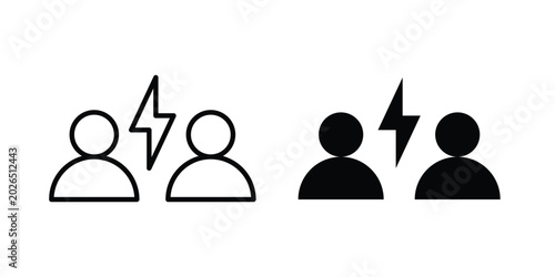 Photography Conflict icon liner logo vector