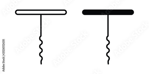 Foto Corkscrew icon liner logo vector