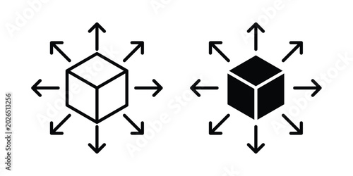 Φωτογραφία Distribution channel icon liner logo vector