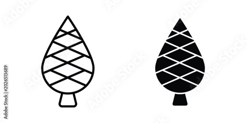 Quadro su tela Fir cone icon liner logo vector