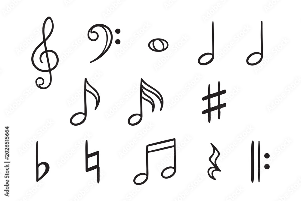 Fototapeta premium simple music notes symbol collections
