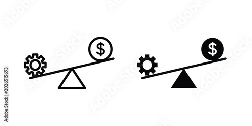 Photos Leverage icon liner logo vector