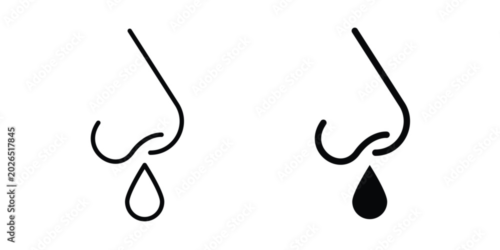 Fototapeta premium Runny nose icon liner logo vector