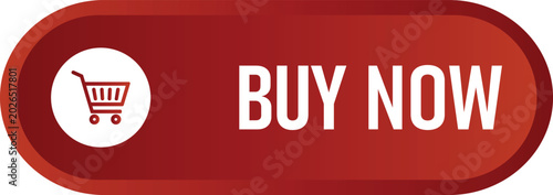 Buy now shopping button with cart icon on colorful gradient background isolated on white background, Vector, illustration