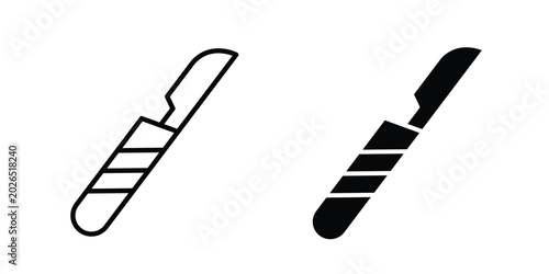Fotografie Scalpel icon liner logo vector