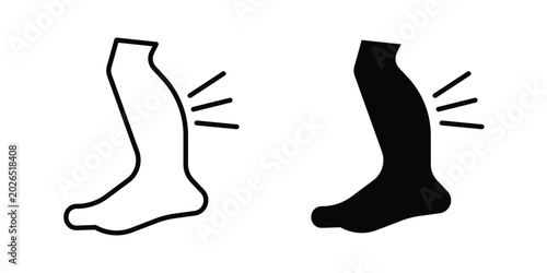 Tableau sur toile Shin pain icon liner logo vector