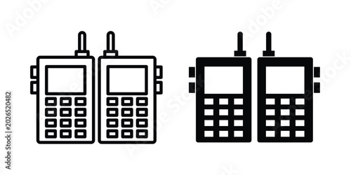 Foto Two way radio icon liner logo vector
