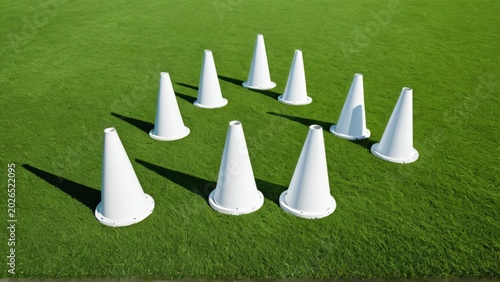 Soccer Training Cones on Grass