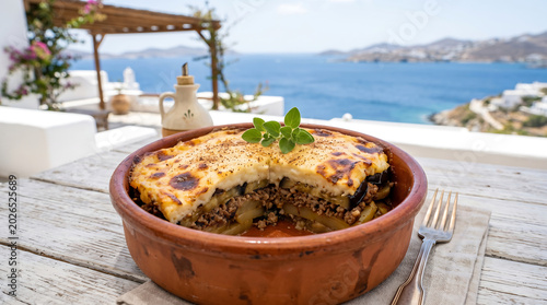 Traditional Baked Greek Moussaka with Eggplant and Béchamel